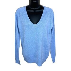 NEW Sfera Casual Soft Blue Knit Sweater V Neck Long Sleeve Preppy Medium